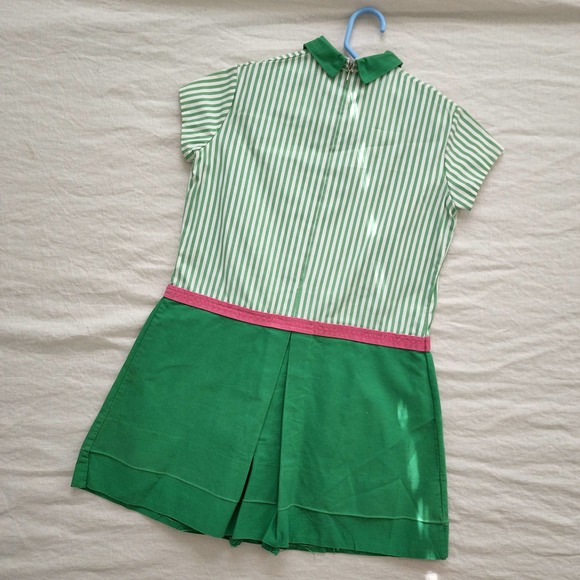 Vintage 70s Striped Flower Applique Dress kids 8/10 - Picture 7 of 8